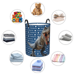 Personalized 3D-Effect Artwork Cartoon Character Photo Dinosaur Waterproof Storage Basket with Name Christmas Birthday Gift for Dinosaur Lover
