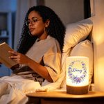 Personalized Birth Flower Wreath Dimmable Touch LED Night Light with Name and Remote Control Home Decor Birthday Gift for Woman Mom