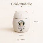 Personalisierte Katzenurne mit Foto | aus Keramik | mit Namen & Jahr | katzenförmige Urne | Erinnerungsstück | Gedenkgeschenk für Katzenliebhaber