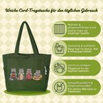 Personalisierte Cord Tasche | mit strickendem Cartoon-Tier | großes Fassungsvermögen | Geburtstag Weihnachten Geschenk für Familie & Freunde