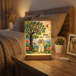 Personalised Stained Glass Style Pet Photo Clear Acrylic LED Night Light with Name and Year Pet Memorial Birthday Anniversary Gift for Pet Owners
