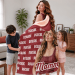 Personalized Oil Painting Style Photo Soft Hooded Blanket with Name and Title Daily Use Birthday Gift for Grandma Grandpa