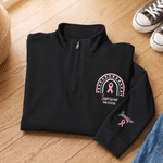 Personalised Embroidery Pink Ribbon T-shirt Sweatshirt Hoodie with Title and Text Cancer Recovery Gift for Breast Cancer Survivor