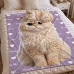 Personalized 3D-Effect Artwork Pet Photo Heart Print Soft Throw Blanket with Name  Home Decor Birthday Gift for Pet Owners Lovers