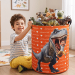 Personalized 3D-Effect Artwork Cartoon Character Photo Dinosaur Waterproof Storage Basket with Name Christmas Birthday Gift for Dinosaur Lover