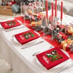 Personalisierte 100% Baumwolle Serviette mit Schneemann-Initiale & Namen | Wiederverwendbar | Tischdeko | Weihnachten Geschenk für Familie & Freunde