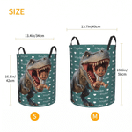 Personalized 3D-Effect Artwork Cartoon Character Photo Dinosaur Waterproof Storage Basket with Name Christmas Birthday Gift for Dinosaur Lover