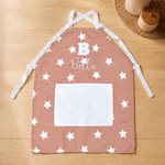Personalized Embroidered Checkered Stars Polka Dots Pocket Apron with Initial and Name Kitchen Birthday Gift for Kids Cooking Lovers