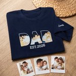 Personalized Sketch Style Faceless Portrait Dad T-shirt Sweatshirt Hoodie with Embroidered Name and Year Father's Day Birthday Gift for Dad Grandpa