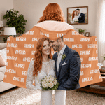 Personalised Oil Painting Style Couple Photo Soft Hooded Blanket with Name Daily Use Anniversary Birthday Gift for Couple
