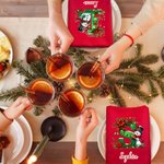 Personalisierte 100% Baumwolle Serviette mit Schneemann-Initiale & Namen | Wiederverwendbar | Tischdeko | Weihnachten Geschenk für Familie & Freunde
