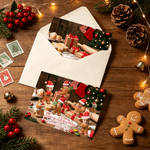 Personalized Funny Gingerbread Man Family Photo Greeting Card with Family Name and Year Christmas Gift for Family Friends Pet Owners