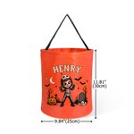 Personalised Halloween Theme Photo Cartoon Character LED Light Bucket Bag with Name Halloween Trick or Treat Activity Gift for Boys Girls 7