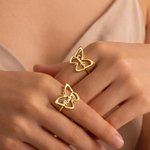 Personalized Minimalist Butterfly Cutout Design Sterling Silver Ring with Name Anniversary Birthday Gift for Women Girlfriend Bridesmaid