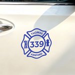 Adesivo personalizzato per auto con croce di Malta per vigili del fuoco, con testo e numero – Decorazione per finestrini – Per uso quotidiano – Regalo per vigili del fuoco – Per auto nuove