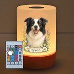 Personalised Watercolor Pet Photo Dimmable Touch Control LED Night Light with Name and Adjustable Light Colors Christmas Gift for Pet Lovers