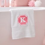 Personalized Multicolour Embroidered Embossed Initial Design 100% Cotton Face Bath Towel Housewarming Wedding Gift for Newlyweds Couple Friends