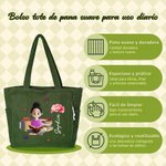 Bolso tote de pana personalizado con flor de nacimiento y chica leyendo regalo de cumpleaños y Navidad para amiga familia y amantes de los libros