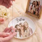 Personalized Watercolor Besties Photo Ceramic Jewelry Dish Home Decor Birthday Christmas Gift for Besties Friends