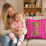 Personalized Cartoon Character Photo Soft Throw Pillow Cover with Name Home Decor Birthday Gift for Kid