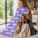 Personalised Oil Painting Style Couple Photo Soft Hooded Blanket with Name Daily Use Anniversary Birthday Gift for Couple