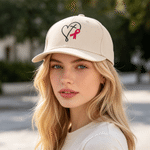 Personalized Pink Ribbon Faith Embroidered 100% Cotton Baseball Cap with Name Breast Cancer Awareness Gift for Survivor Caregiver