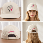 Personalized Pink Ribbon Faith Embroidered 100% Cotton Baseball Cap with Name Breast Cancer Awareness Gift for Survivor Caregiver