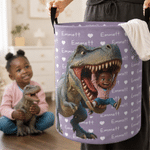 Personalized 3D-Effect Artwork Cartoon Character Photo Dinosaur Waterproof Storage Basket with Name Christmas Birthday Gift for Dinosaur Lover