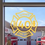 Adesivo personalizzato per auto con croce di Malta per vigili del fuoco, con testo e numero – Decorazione per finestrini – Per uso quotidiano – Regalo per vigili del fuoco – Per auto nuove