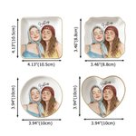 Personalized Watercolor Besties Photo Ceramic Jewelry Dish Home Decor Birthday Christmas Gift for Besties Friends