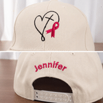 Personalized Pink Ribbon Faith Embroidered 100% Cotton Baseball Cap with Name Breast Cancer Awareness Gift for Survivor Caregiver