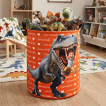 Personalized 3D-Effect Artwork Cartoon Character Photo Dinosaur Waterproof Storage Basket with Name Christmas Birthday Gift for Dinosaur Lover