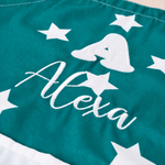 Personalized Embroidered Checkered Stars Polka Dots Pocket Apron with Initial and Name Kitchen Birthday Gift for Kids Cooking Lovers