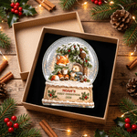Personalised 3D-Effect Artwork Fox Hedgehog Crystal Ball Clear Acrylic Plaque with Name and Year Home Decor Baby's 1st Christmas Gift for New Baby