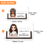 Veilleuse LED personnalisée avec photo d'un personnage de dessin animé représentant une technicienne en ongles, avec prénom et nom du salon – Décoration de table et cadeau de bienvenue pour les techni