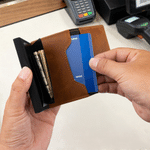 Portefeuille pliant personnalisé, minimaliste, en cuir PU, avec monogramme et protection RFID, doté de fentes pour cartes – Cadeau d'anniversaire ou de voyage d'affaires pour homme, papa ou mari