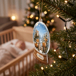 Personalised 3D-Effect Artwork Nordic Animals Crystal Ball Shaped Acrylic Ornament with Name Home Decor Christmas Gift for Newborns New Parents