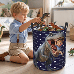 Personalized 3D-Effect Artwork Cartoon Character Photo Dinosaur Waterproof Storage Basket with Name Christmas Birthday Gift for Dinosaur Lover