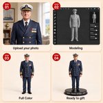 Personalised Retired Teacher Military Chef Career Theme Creative Photo to 3D Figure with Name Retirement Appreciation Birthday Gift Family Friend