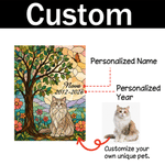 Personalised Stained Glass Style Pet Photo Clear Acrylic LED Night Light with Name and Year Pet Memorial Birthday Anniversary Gift for Pet Owners