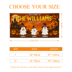Personalized Halloween Theme 2-6 Ghosts Banner Backdrop with Name Wall Decoration Halloween Family Party Gift for Halloween Lovers