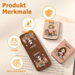 Personalisiertes Lesezeichen mit 3D-Charakter aus Foto | mit Buchmotiv & Namen | PU-Leder | Magnetverschluss | Geburtstagsgeschenk für Buchliebhaber
