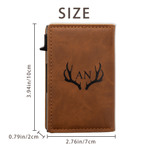 Portefeuille pliant personnalisé, minimaliste, en cuir PU, avec monogramme et protection RFID, doté de fentes pour cartes – Cadeau d'anniversaire ou de voyage d'affaires pour homme, papa ou mari