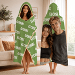 Personalised Oil Painting Style Couple Photo Soft Hooded Blanket with Name Daily Use Anniversary Birthday Gift for Couple