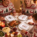 Personalised 3D-Effect Art Photo Holly Reindeer 100% Cotton Christmas Napkin with Name Table Decor Christmas Gift for Kids Family Friends