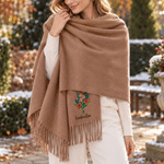 Personalized Birth Flower Super Soft Warm Scarf with Name Winter Fashion Accessory Birthday Christmas Gift for Family Friend