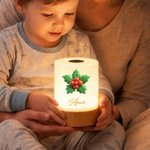 Personalised 3D-Effect Artwork Birth Flower Touch Control Rechargeable LED Night Light with Name Birthday Gift for New Moms Kids