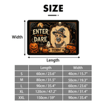 Individuell gestaltete, rutschfeste Fußmatte im Halloween-Design mit Haustierfoto und Namen – Türdekoration und Halloween-Geschenk für Tierfreunde und Haustierbesitzer