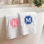 Personalized Multicolour Embroidered Embossed Initial Design 100% Cotton Face Bath Towel Housewarming Wedding Gift for Newlyweds Couple Friends