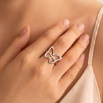 Personalized Minimalist Butterfly Cutout Design Sterling Silver Ring with Name Anniversary Birthday Gift for Women Girlfriend Bridesmaid